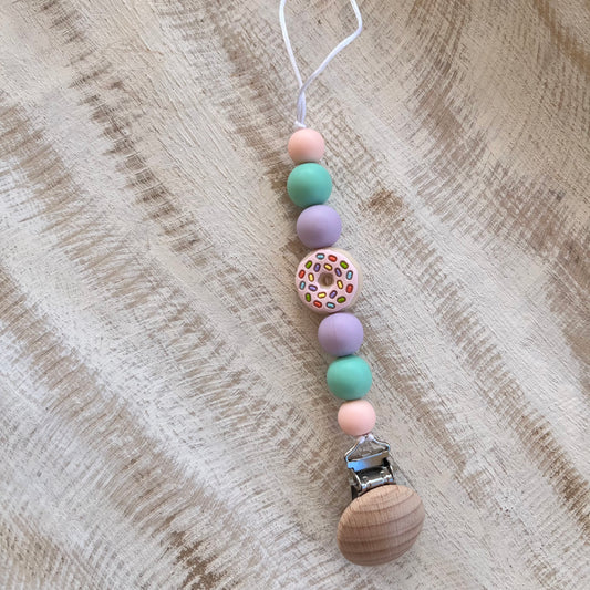 “Donut you love me” pacifier clip