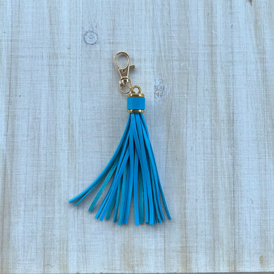 Baby blue tassel keychain