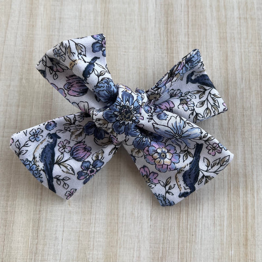 Blue bird floral bow